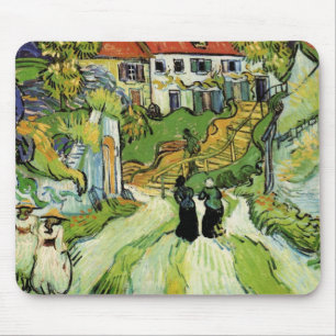 Dorpstraat en trappen Auvers, Figuren Muismat