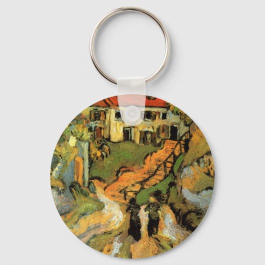 Dorpstraat en trappen Auvers, Figuren Sleutelhanger (Voorkant)