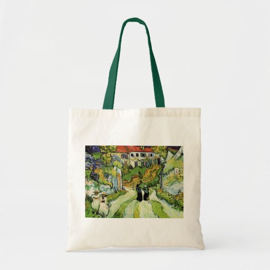 Dorpstraat en trappen Auvers, Figuren Tote Bag (Voorkant)