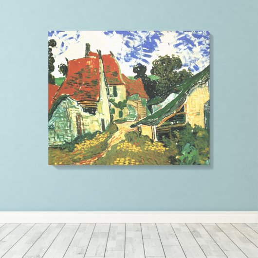Dorpstraat in Auvers van Vincent van Gogh Canvas Afdruk (Insitu (Houten vloer))