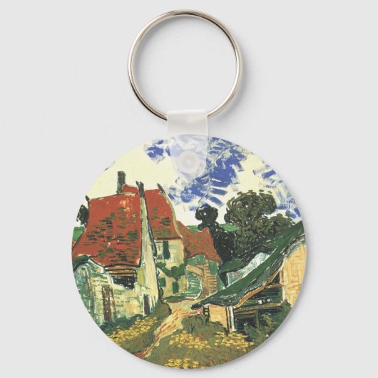 Dorpstraat in Auvers van Vincent van Gogh Sleutelhanger (Voorkant)