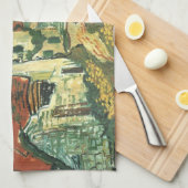 Dorpstraat in Auvers van Vincent van Gogh Theedoek (Quarter Fold)