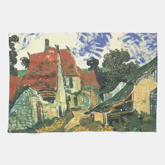 Dorpstraat in Auvers van Vincent van Gogh Theedoek (Horizontaal)