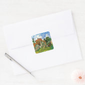 Dorpstraat van Vincent van Gogh Vierkante Sticker (Envelop)