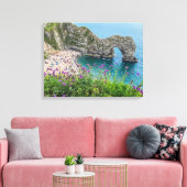 Dorset Durdle Door uitzicht canvas print (Insitu (Woonkamer))