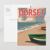 Dorset, Engeland,  locomotief Travel poster Briefkaart (Voorkant / Achterkant)