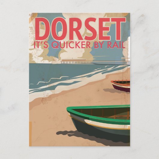 Dorset, Engeland,  locomotief Travel poster Briefkaart (Voorkant)