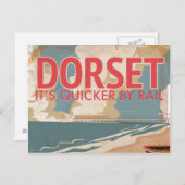 Dorset, Engeland,  locomotief Travel poster Briefkaart (Voorkant / Achterkant)