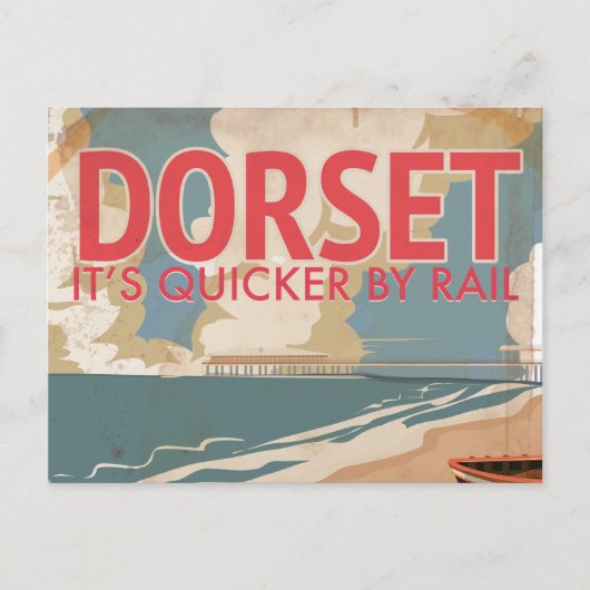Dorset, Engeland,  locomotief Travel poster Briefkaart (Voorkant)