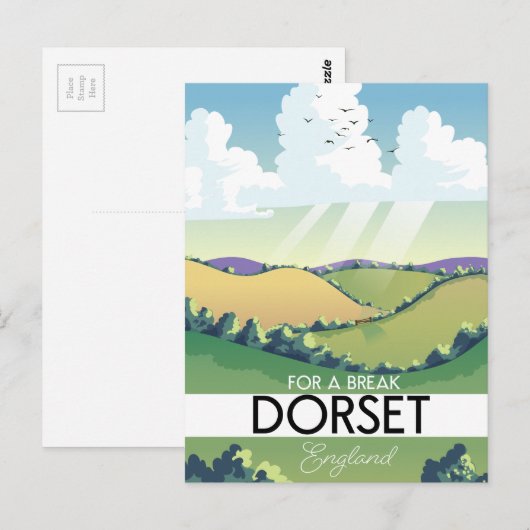 Dorset England reisposter Briefkaart (Voorkant / Achterkant)