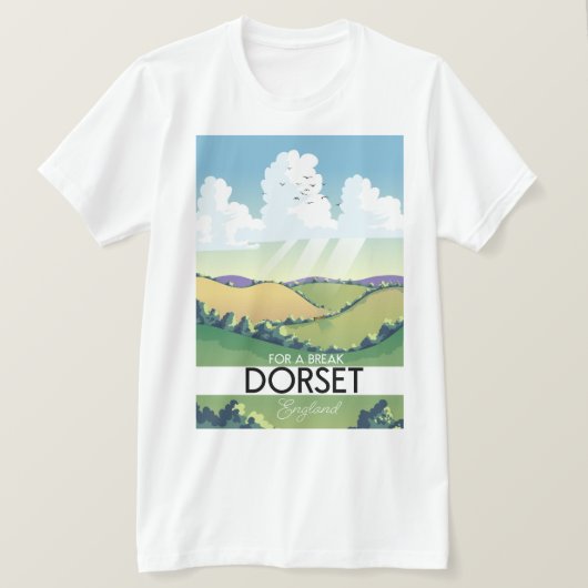 Dorset England reisposter T-shirt (Design voorkant)