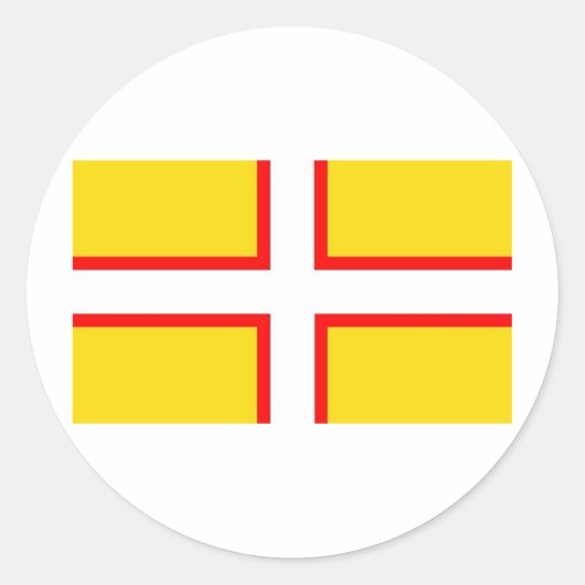 Dorset Flag Ronde Sticker (Voorkant)