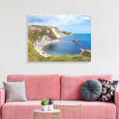 Dorset Man O'War Beach uitzicht canvas print (Insitu (Woonkamer))