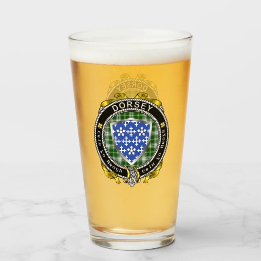 Dorsey/Darcy Irish Shield Beer Glass Glas (Voorkant gevuld)