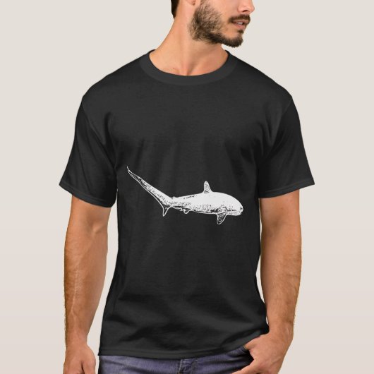 Dorshaai Dikke Witte Print T-shirt (Voorkant)