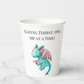 Dorst doden, één slok per keer! papieren bekers (Achterkant)
