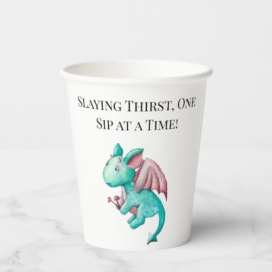 Dorst doden, één slok per keer! papieren bekers (Achterkant)