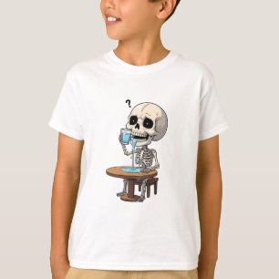 Dorstig Skelet Drinkend Water Kinderen T-shirt