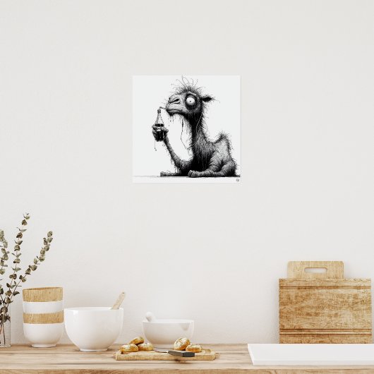 Dorstige kamelenprint poster (Keuken)