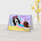 Dorstval Basset Hound Zwemkleding Model Kaart (Gele Bloem)