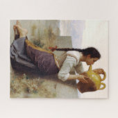 Dorsty Girl Drink van een Jug (landschap) Legpuzzel (Horizontaal)