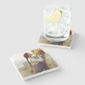 Dorsty Girl Drink van een Jug (landschap) Stenen Onderzetter (Zijkant)