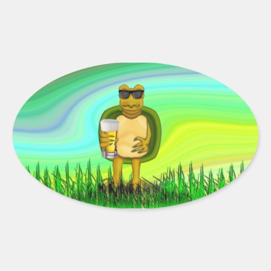 Dorsty Turtle Ovale Sticker (Voorkant)