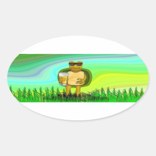 Dorsty Turtle Ovale Sticker