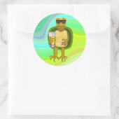 Dorsty Turtle Ronde Sticker (Tas)