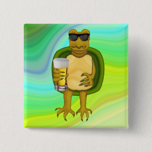 Dorsty Turtle Vierkante Button 5,1 Cm