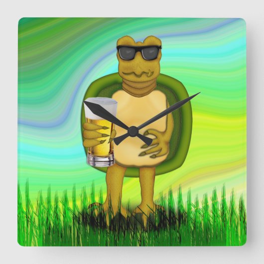 Dorsty Turtle Vierkante Klok (Voorkant)