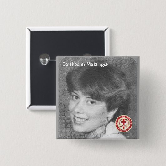Dortheann Metzinger Vierkante Button 5,1 Cm (Voorkant /achterkant)