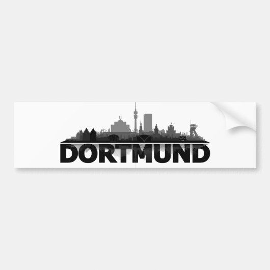Dortmund City Skyline - Autoaufkleber Bumpersticker (Voorkant)