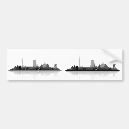 Dortmund City Skyline Autoaufkleber Bumpersticker (Voorkant)