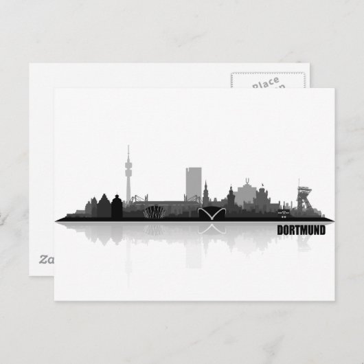 Dortmund City Skyline Briefkaart (Voorkant / Achterkant)