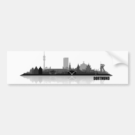 Dortmund City Skyline Bumpersticker (Voorkant)