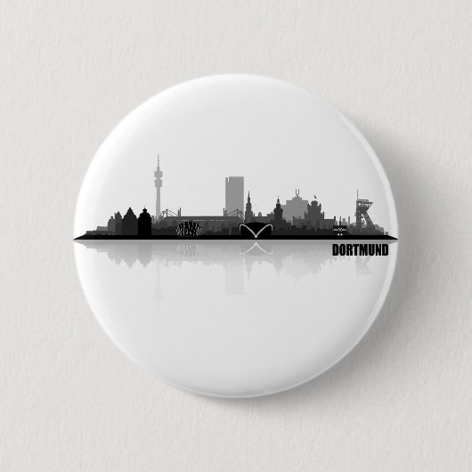 Dortmund City Skyline Ronde Button 5,7 Cm (Voorkant)