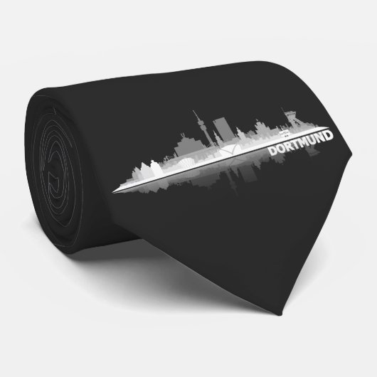 Dortmund City Skyline Stropdas (Opgerold)
