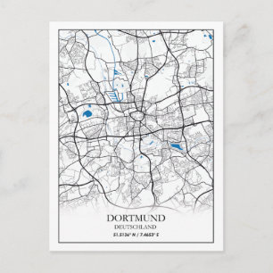 Dortmund Deutschland City Map Eenvoudig reizen Briefkaart