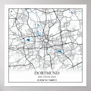 Dortmund Deutschland City Map Eenvoudig reizen Poster