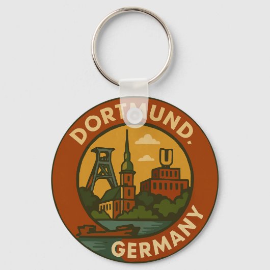 Dortmund Duits Stedelijk Embleem Sleutelhanger (Voorkant)