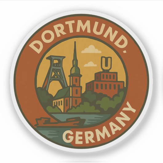 Dortmund Duits Stedelijk Embleem Sticker (Voorkant)