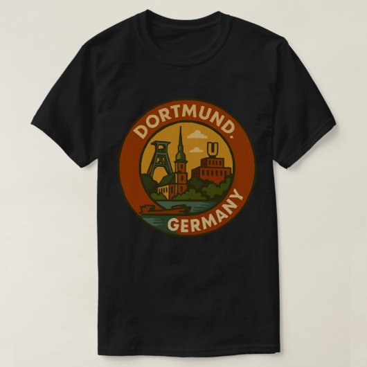 Dortmund Duits Stedelijk Embleem T-shirt (Design voorkant)