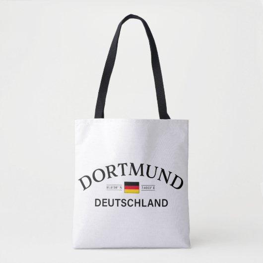 Dortmund Duitsland Coördinaten Duits Tote Bag (Voorkant)