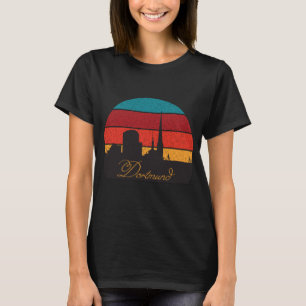 Dortmund Duitsland Kerk Silhouet Retro Reis T-shirt