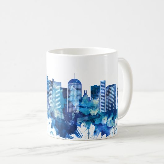 Dortmund Germany Skyline Blue Koffiemok (Voorkant rechts)