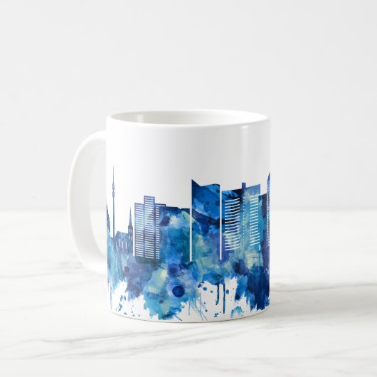 Dortmund Germany Skyline Blue Koffiemok (Voorkant links)
