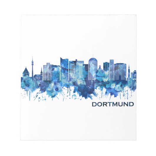 Dortmund Germany Skyline Blue Notitieblok (Voorkant)