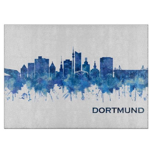 Dortmund Germany Skyline Blue Snijplank (Voorkant)