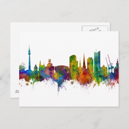 Dortmund Germany Skyline Briefkaart (Voorkant / Achterkant)